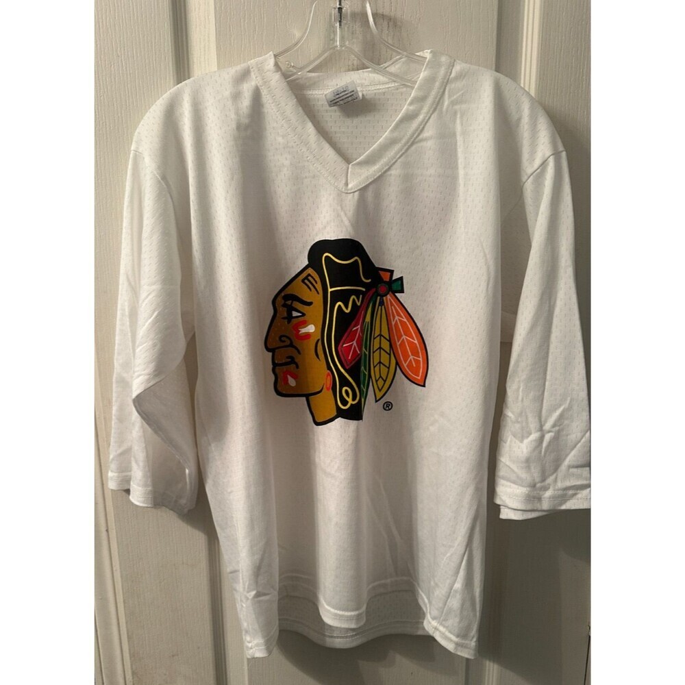 Chicago Blackhawks Kids 14-16 White Mesh Jersey by Park Anthony